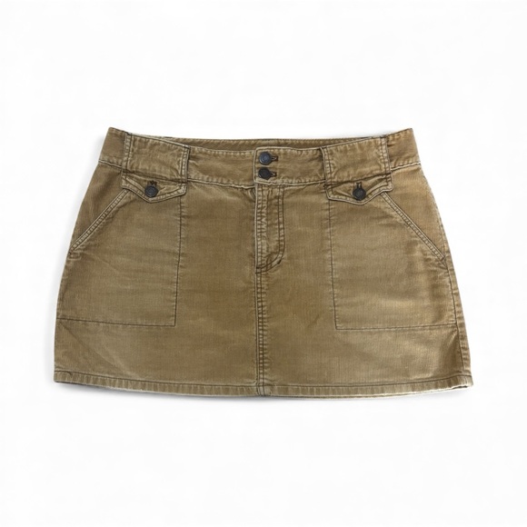 American Eagle Tan Corduroy Mini Skirt – Y2K Utility Style (Size 8) - Picture 3 of 9
